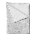 thumbnail image 2 of Grey Soft Flannel Fleece Throw Blanket, Abstract Natural Ivy Leaves Flowers Curly Branches Vine Victorian Style Pattern Art Print, Cozy Plush for Indoor and Outdoor Use, 70" x 90", Grey, by Ambesonne, 2 of 5