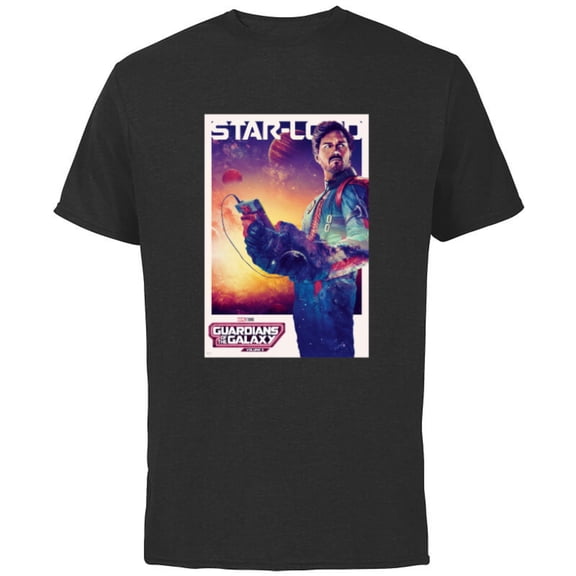 Marvel Guardians of the Galaxy Volume 3 Star-Lord Poster - Short Sleeve Cotton T-Shirt for Adults - Customized-Black