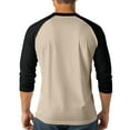 thumbnail image 7 of Dovford Mens Casual Slim Fit T-Shirts Henley Shirts Raglan Long Sleeve Jersey Baseball T Shirts Fall Crewneck Color Block Shirt, 7 of 7