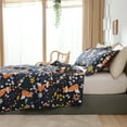 thumbnail image 4 of Smuge Quilt Set Blue Chrysanthemum Fox -Bedspread Coverlet Set 3-Piece Soft Reversible Includes: 1 Quilt, 2Pillowcases, 4 of 10