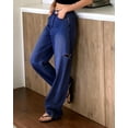 thumbnail image 3 of Necooer Casual Jeans for Women's Washed Stretchy Md Waisted Wide Leg Boyfriend Baggy Jeans for Women, 3 of 8