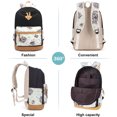thumbnail image 4 of Mochila escolar de lona floral Mochila escolar universitaria Bolso de hombro Adepaton BST2001989-1, 4 of 6