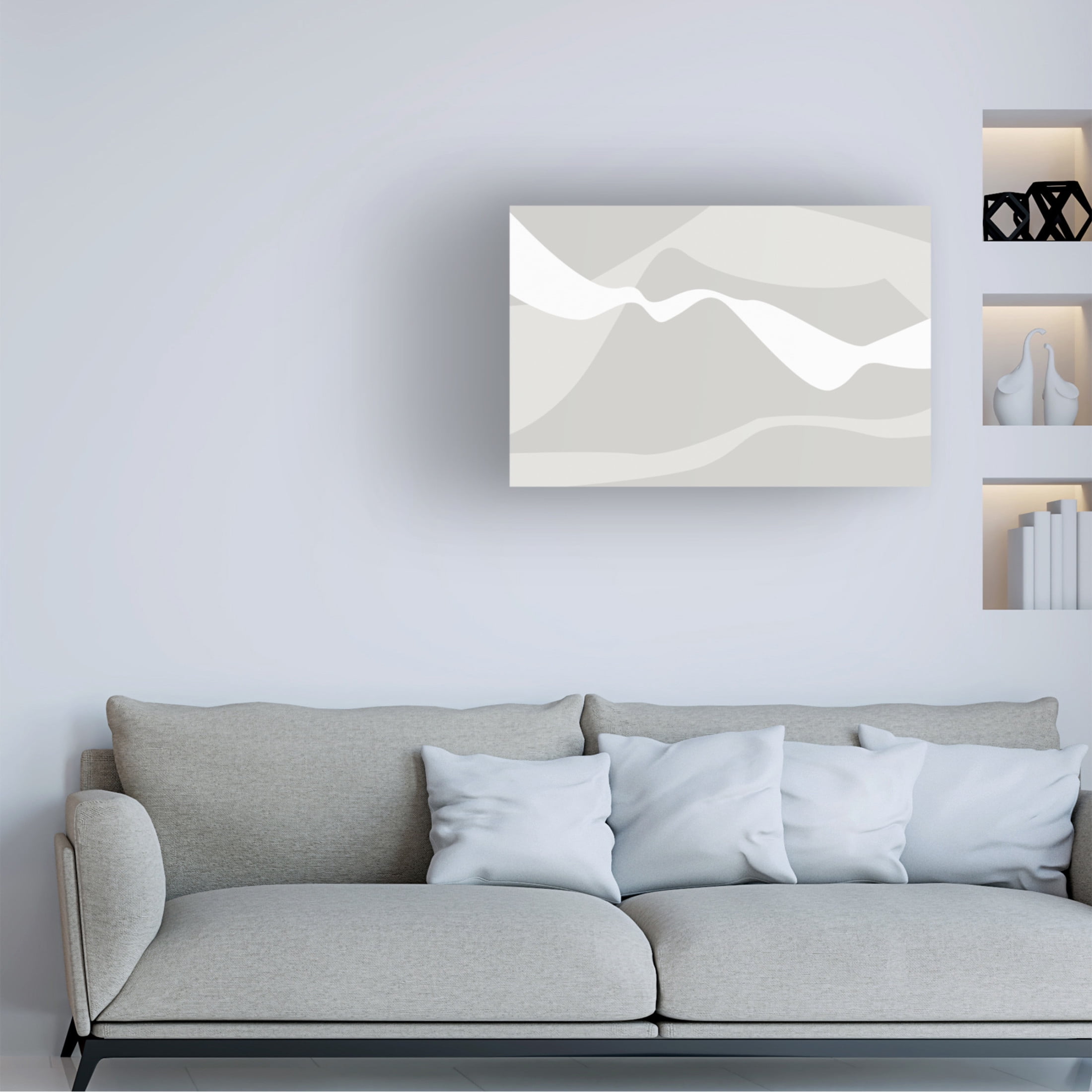 Trademark Fine Art Pictufy Studio II Mountain Waves Warm Gray Canvas Wall Art