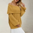 thumbnail image 5 of Holzkary Off The Shoulder Sweater Long Sleeve 2025 New Loose Knitted Sweater for Women One Neck Sweater Oversized Ribbed Knit Fall Pullover Tops Winter Going Out Outfits A L, 5 of 9