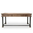 thumbnail image 3 of Michael Amini Crossings Wood & Metal Writing Desk in Reclaimed Barn Brown, 3 of 8