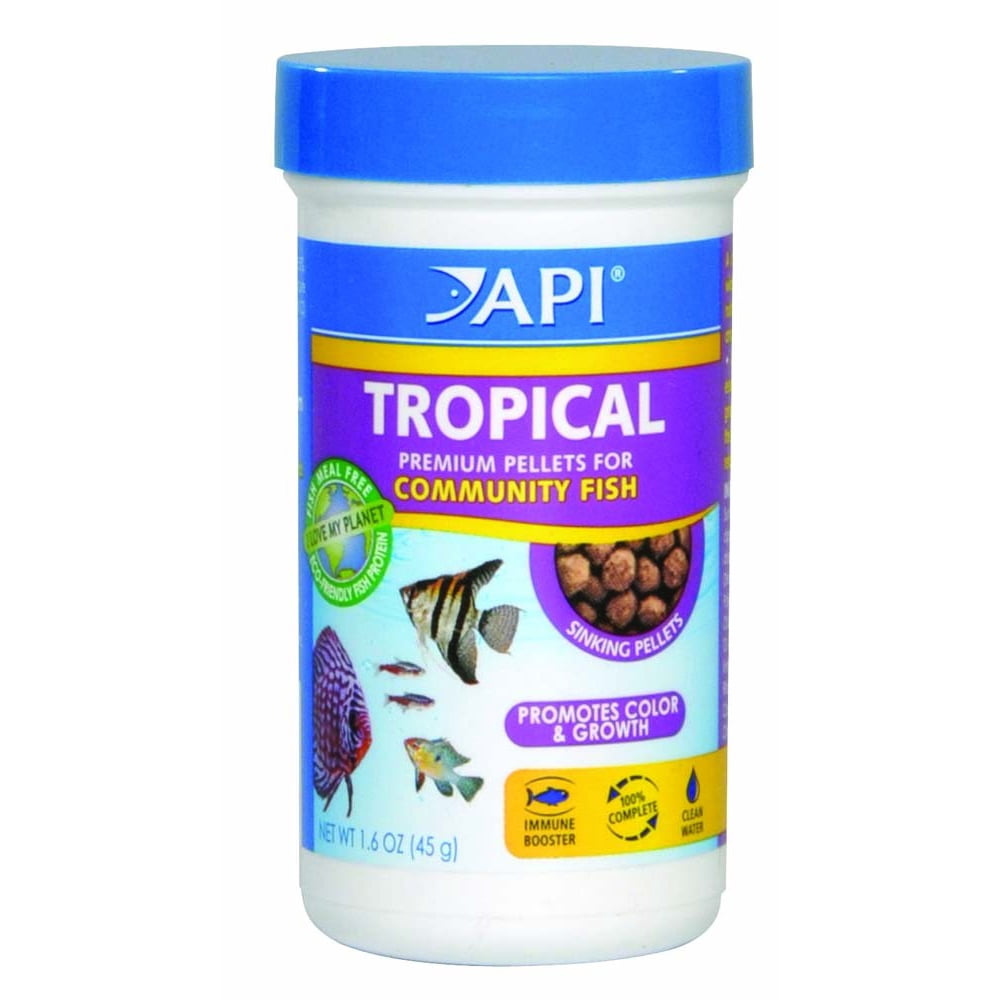 API Tropical Pellets, Sinking Pellets Fish Food, 1.6 oz
