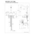 thumbnail image 5 of Kingston Brass KS1430AL Heritage Two-Handle Bathroom Faucet with Brass Pop-Up and Cover Plate, Matte Black, 5 of 5