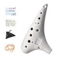 thumbnail image 3 of Ocarina de 12 agujeros con bolsa de almacenamiento, práctica y portátil, instrumento de ocarina C para niños, ideal para principiantes y amantes Blanco, 3 of 8