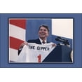 thumbnail image 1 of 24"x36" Gallery Poster, President Reagan holding The Gipper jersey at 1984 campaign rally in New York, 1 of 1