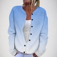 thumbnail image 2 of DDAPJ pyju Christmas Cardigan for Women Long Sleeve Open Front Button Sweater Funny Ugly Santa Printed Knit Outwear Coat Light Blue XXXL, 2 of 6