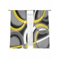 thumbnail image 2 of Yellow Geometric Semi Sheer Curtains 72 Inch Length 2 Panels Set, Gray Black Retro Abstract Stripes Lines Sheer Kitchen Curtain Privacy Voile Window Curtain for Living Room Bedroom Rod Pocket Drapes, 2 of 7