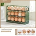 thumbnail image 2 of Rejilla para huevos para refrigerador, puerta abatible para almacenamiento de huevos, bandeja, contenedor, caja para ahorrar espacio, color verde, 2 of 7