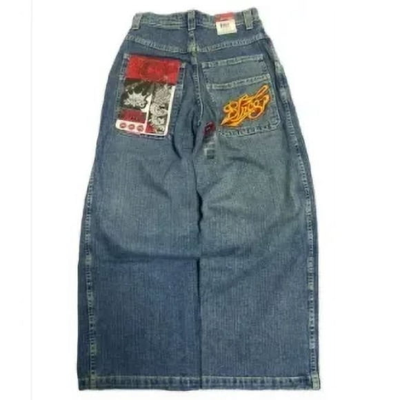Y2K Men JNCO Baggy Jeans Hip Hop Embroidered high quality vintage jeans Harajuku streetwear Goth men women Casual wide leg jeans