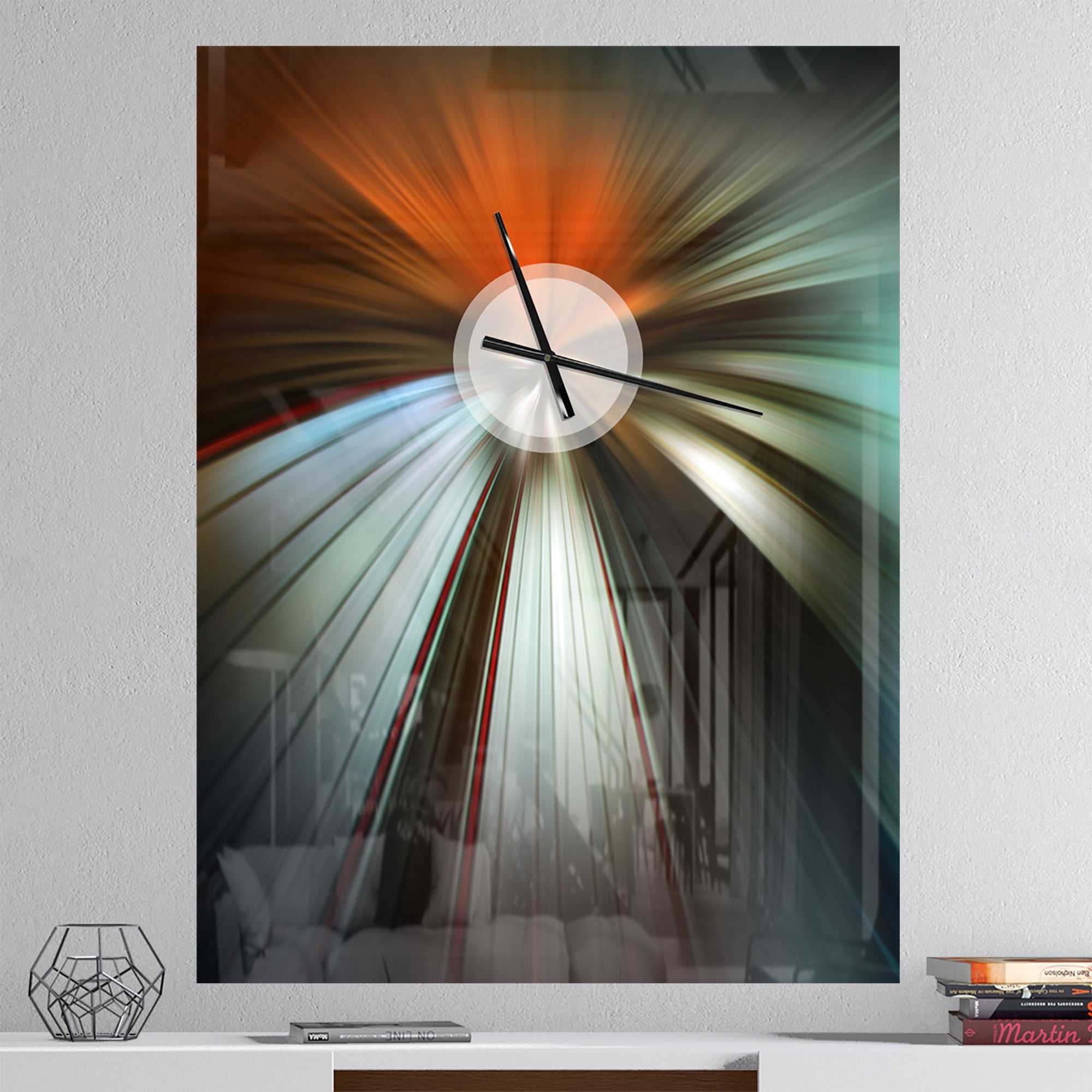 Designart 'Brown Focus Color' Modern Wall Clock