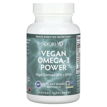 BrainMD Vegan Omega-3 Power, 60 Plant-Based Softgels