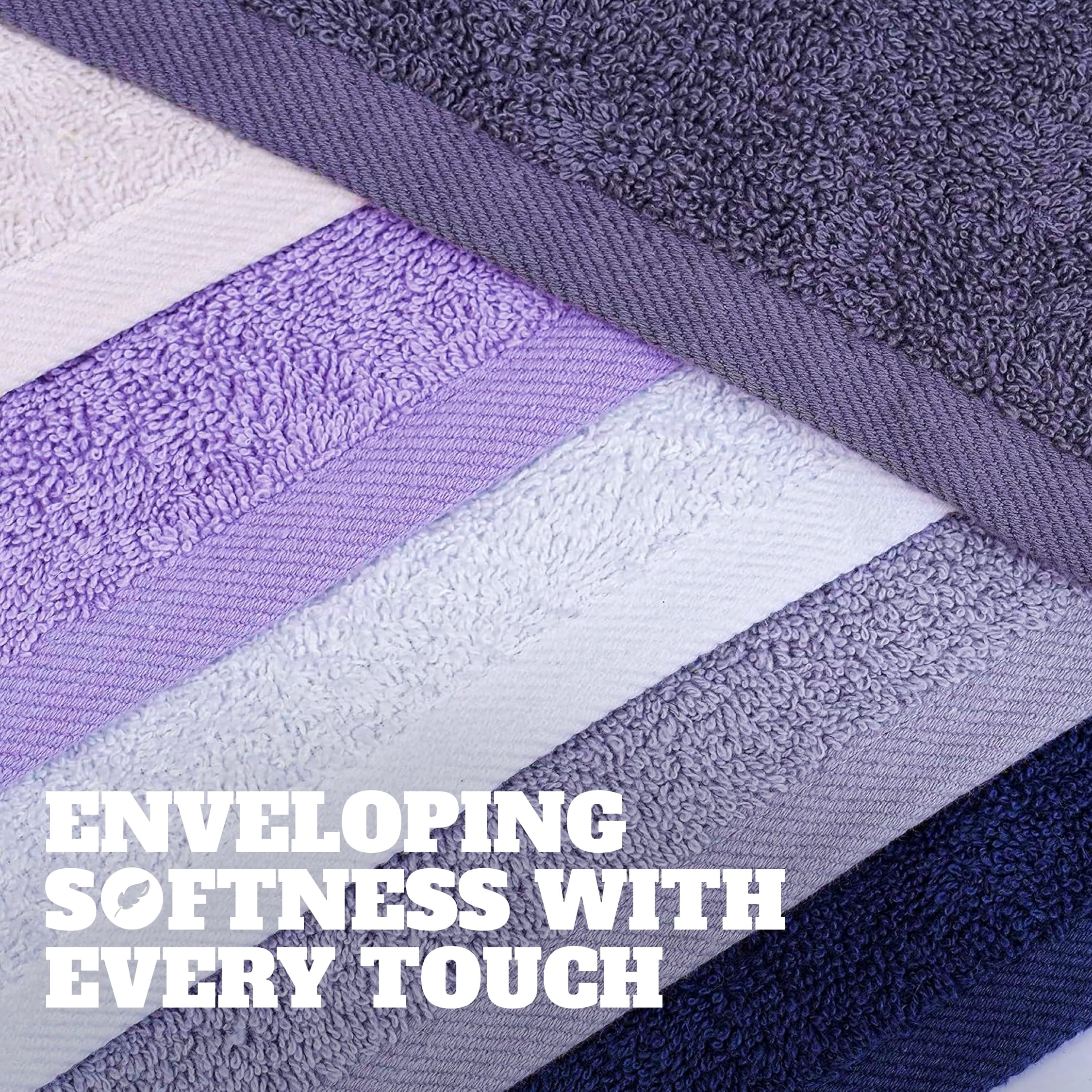 (2 pack) White Classic Wealuxe Collection 100% Cotton Hand Towels, Multicolor, 16 x 27, 12 Pack