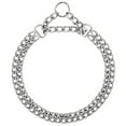 thumbnail image 2 of Mogoko Dog Chain Collar Pet Double Row Metal P Chain Neck Choker Slip Martingale Leash 60cm, 2 of 6