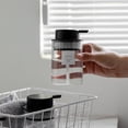 thumbnail image 2 of Dispensador de jabón líquido para platos de vidrio, botellas de 10 oz transparentes para líquidos de mano con bomba de plástico a prueba de óxido, dispensador de loción redondo rellenable para, 2 of 5