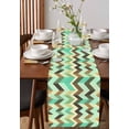 thumbnail image 4 of Ldtrchee Ripple Stripes Table Runner 72 Inches, Abstract Gradient Geometric Striped Bed Runner Dresser Scarves Tabletop for Indoor Outdoor Parties/Ceremony/Banquet, 14" x 72", 4 of 8