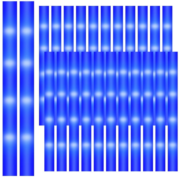 24 Pcs Glow Sticks, LED Foam Sticks, Light Up Sticks, Blue Light, Glow in the Dark Supplies, High Brightness, Ideal for Concerts, Parties, Weddings