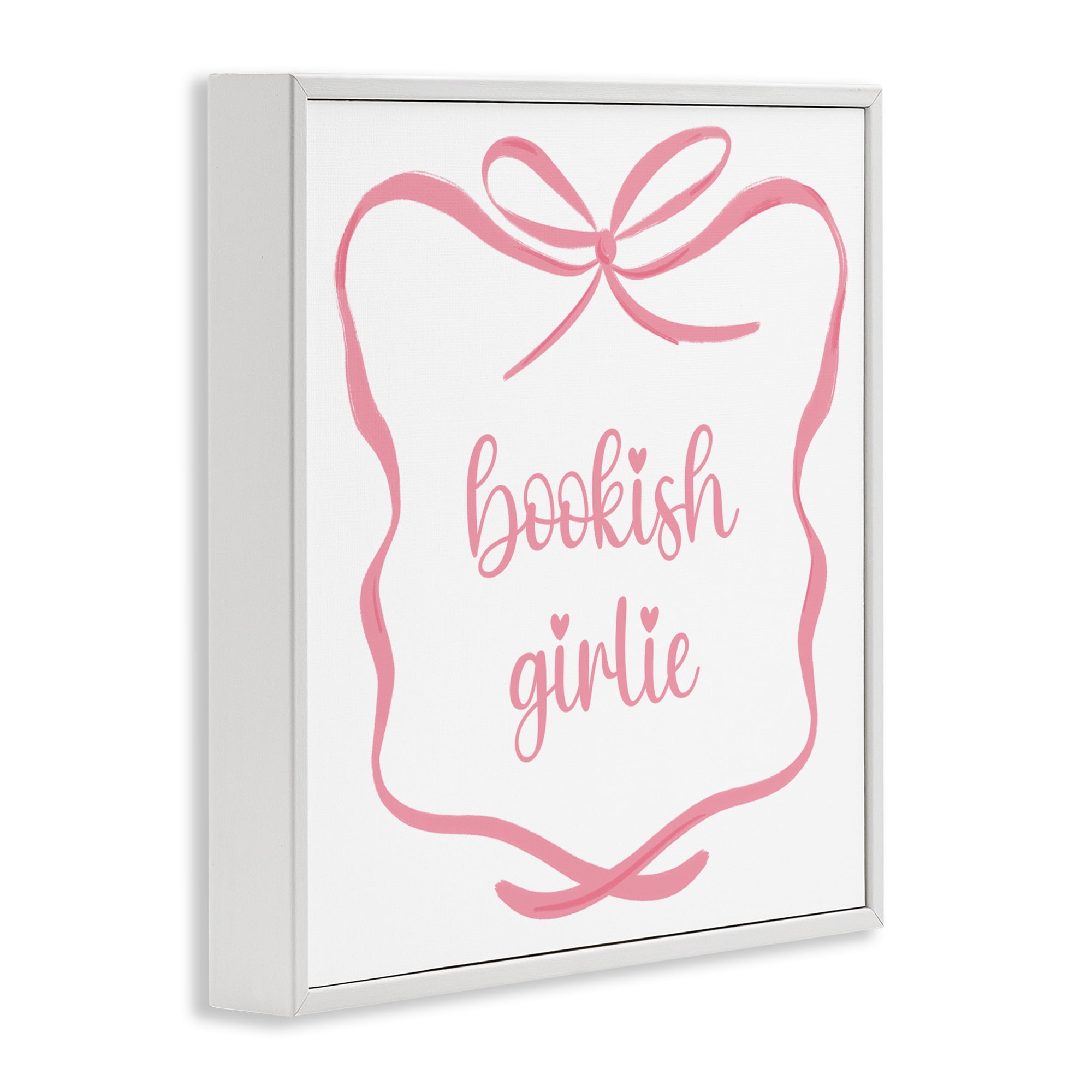 Stupell Industries Bookish Girlie with Bow White Framed Giclee Art, design by Lucille Price