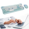 thumbnail image 1 of Combo De Teclado Y Mouse Inalámbricos, Teclado De Máquina De Escribir Retro Colorido Con Teclas Redondas, Mouse Y Teclado Inalámbricos Para Computadora Portátil, 1 of 7