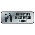 thumbnail image 2 of COSCO Brushed Metal Office Sign, Employees Must Wash Hands, 9 x 3, Silver, 2 of 2