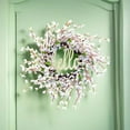 thumbnail image 1 of Spring European Style Simulated Orchid Flower Wreath Exquisitely Crafted Non Fading Design For Front Door Porch Wall Home Indoor Outdoor Wedding Festival Holiday Party Decor Housewarming Gifts, 1 of 9