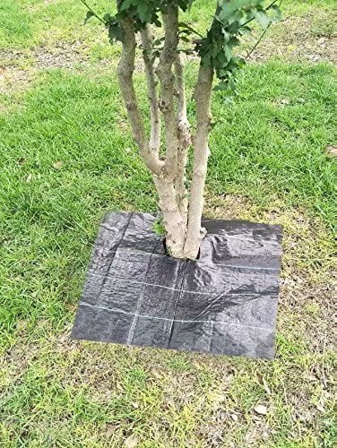 3pack Agfabric Easy-Plant Weed Block Mulch,Tree Mat,Weed Barrier Mat,Woven Square Weed Barrier Fabric,Garden Mat,3.0oz,4x4ft 