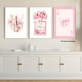 thumbnail image 4 of 3pcs, 2D Frameless Canvas Art, Decorative Painting Set, Luxury Perfume Poster, Pink Fragrance Print, Fashionable Art Print, Parisian Art, Bedroom Wall Decoration Kit, 2D Flat, Perfect for Room Decor, 4 of 4