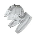 thumbnail image 2 of NAISIBABY Boys Girls Outfit Sets, Casual Solid Color Sweatshirts and Pants Kids 2 Piece set Gray 1-2T, 2 of 4