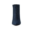 thumbnail image 3 of BLISSFUL STEP Women's Glitter Pointed Toe Block Heeled Ankle Boots Navy Blue 5.5, 3 of 9