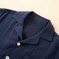 thumbnail image 4 of Bovxnpu Men Pajamas Sets Button-Down Sleepwear Summer Lapel With Pocket Short Sleeve Shorts 2-Piece Sleepwear, 4 of 8