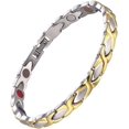 thumbnail image 1 of 38 Elegante pulsera magnética de titanio para mujer con funciones magnéticas y de germanio con herramienta de extracción de eslabones gratuita, regalo de Navidad, 1 of 5