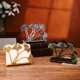 thumbnail image 2 of Servilletero vertical de ginkgo, rústico, con hojas de ginkgo, dispensador de toallas de papel de metal, organizador decorativo de mesa para servilletas, correo y documentos., 2 of 8