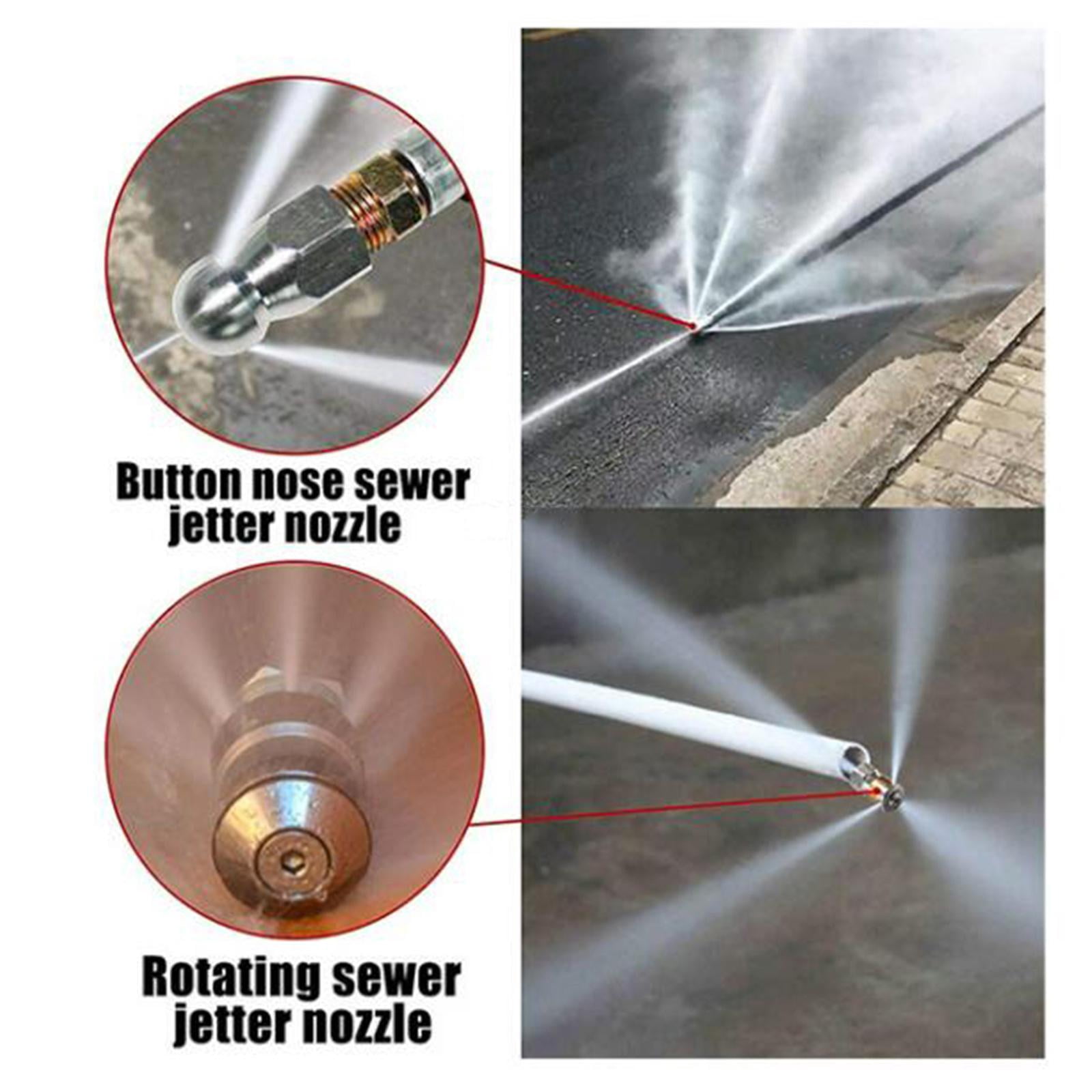 Nishiyuenyi 15M Sewer Jetter Kit for Pressure Washer,Sewer Jetter Nozzles Kit,Drain Cleaning