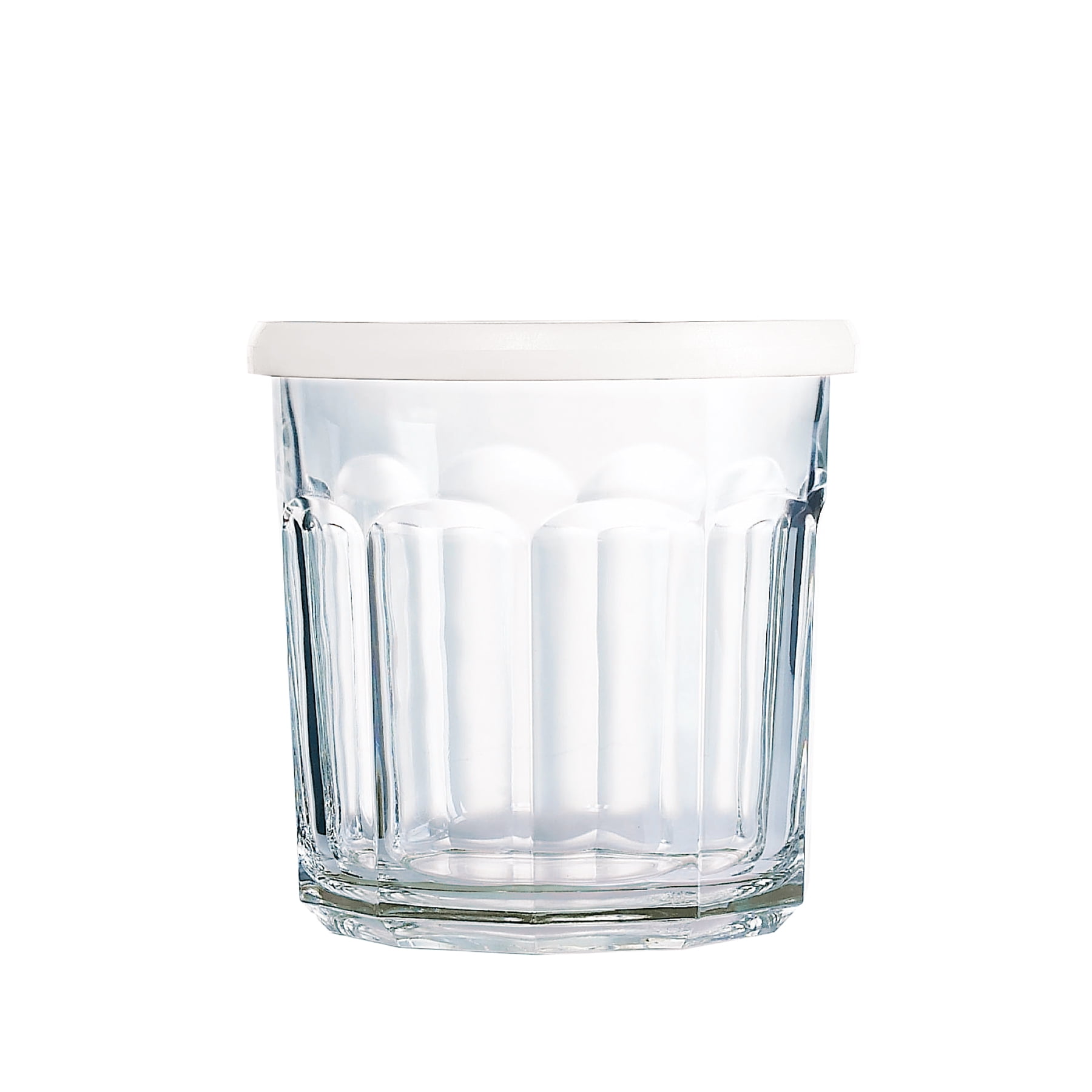 Luminarc 14 oz. Clear Working Glass Storage Jar/DOF With White Lids 4 PC Set