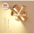 thumbnail image 2 of Luz de pared LED Lámpara de pared interior giratoria 360 21x4x4.5cm 4w Blanco cálido Base negra 220v Lámpara de noche Aplicar al dormitorio Sala de estar Pasillo Escalera Ho. Afortunado Sencillez, 2 of 5