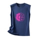 thumbnail image 5 of Moda casual mujer sin mangas impreso damas cuello redondo blusas tops camiseta Fridja gh4422, 5 of 5