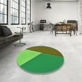thumbnail image 4 of Ahgly Company Machine Washable Indoor Round Transitional Olive Green Area Rugs, 7' Round, 4 of 7