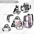 thumbnail image 3 of ZUXONGSY Cartoon Axolotl Print Clear Backpack Set, 3 Pcs Heavy Duty Transparent See Through Backpack with Lunch Bag Pencil Pouch, Clear Bookbag for Kids Teens Students, 3 of 5