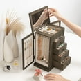 thumbnail image 5 of Jewelry Box for Women, 5 Layer Large Wood Boxes & Organizers for Necklaces Earrings Rings Bracelets, Rustic Organizer with Drawers and Mirror, 5 of 9