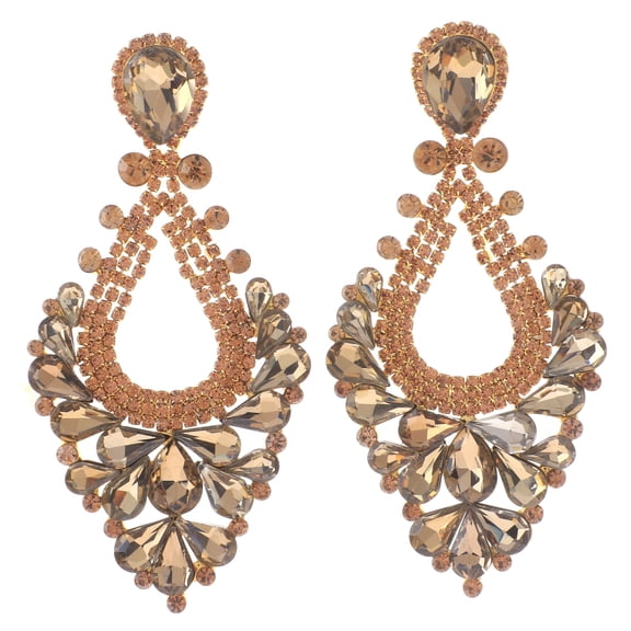 Large Rhinestone Chandelier Earrings