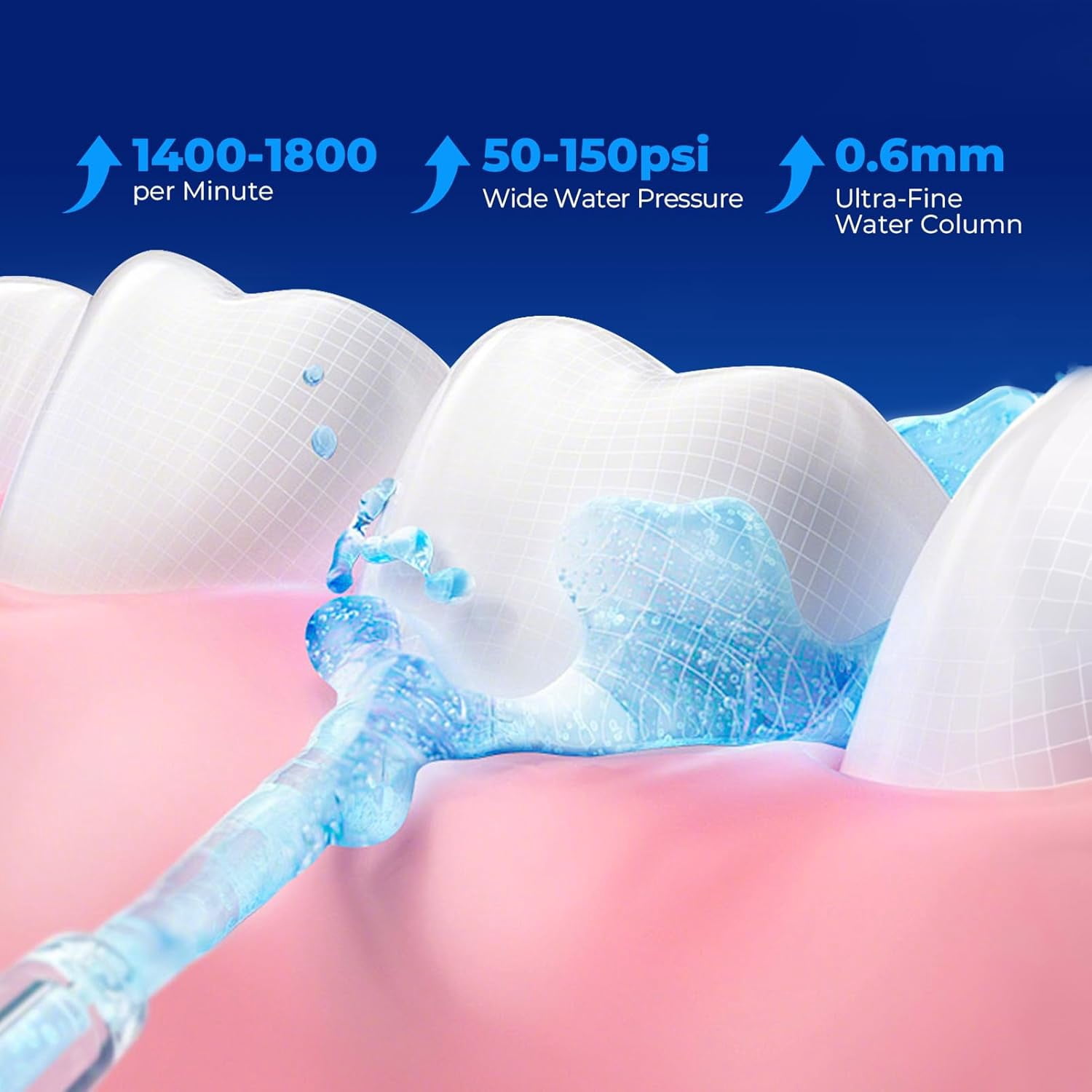 Water Flosser for Teeth Cordless: Professional Oral Irrigator LED Display 5 Modes, 300ML Water Tank, IPX7 Waterproof Electric Tooth Cleaner Picks, Water Floss with 6 Jet Tips for Home Travel