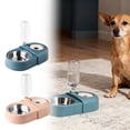 thumbnail image 5 of 2In1 Pet Feeding Station With Automatic Waterer And Slow Feed Design Stainless Steel Bowl No Spill Waterer For Cats(Blue-13.2X7.7In), 5 of 5