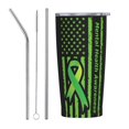 thumbnail image 1 of Juego de tres piezas de taza térmica portátil de acero inoxidable con pajita y aislamiento de 20 oz para el mes de concientización sobre la salud mental, 1 of 7