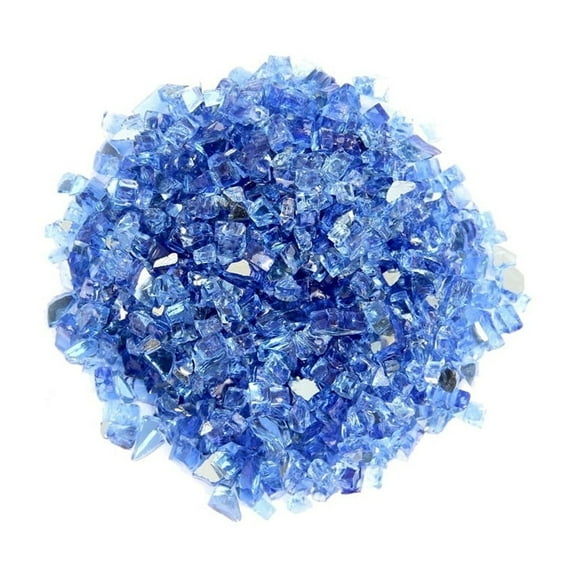 Fire Pit Glass -Reflective Cobalt Blue - 10lb Bag - Outdoor Fireplace Decor - Elegant Glow