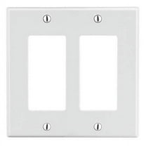 Rocker Wall Plate, Number of Gangs: 2 Plastic, Satin Finish, White