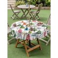 thumbnail image 3 of Outdoor Tablecloth with Umbrella Hole and Zipper, Christmas Pine Round Table Cloth 60 Inch Waterproof Tablecloth, Winter Colorful Xmas Trees Plant Picnic Table Cover for Patio Camping, 3 of 7