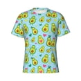 thumbnail image 4 of Qekee Cartoon Avocado Classic Fit T-Shirt Men's Shirt Men's Tight Short Sleeves for Exercise, Running, Mountaineering - Cartoon Avocado, 4 of 9